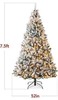 7.5ft Flocked Christmas Tree - Best Choice