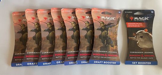 Magic: The Gathering Commander Legends: Battle for Baldur’s Gate Booster Lot – 7 Draft + 1 Set (Sealed)
