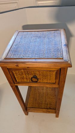 Vintage cane stand/side table/nightstand