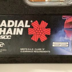 Two Sets Of Brand New Tire Chains Never Used Retail For Over $160 A Pair Your Choice. The Tire Size Is On The List. $65 a pair or best offer.