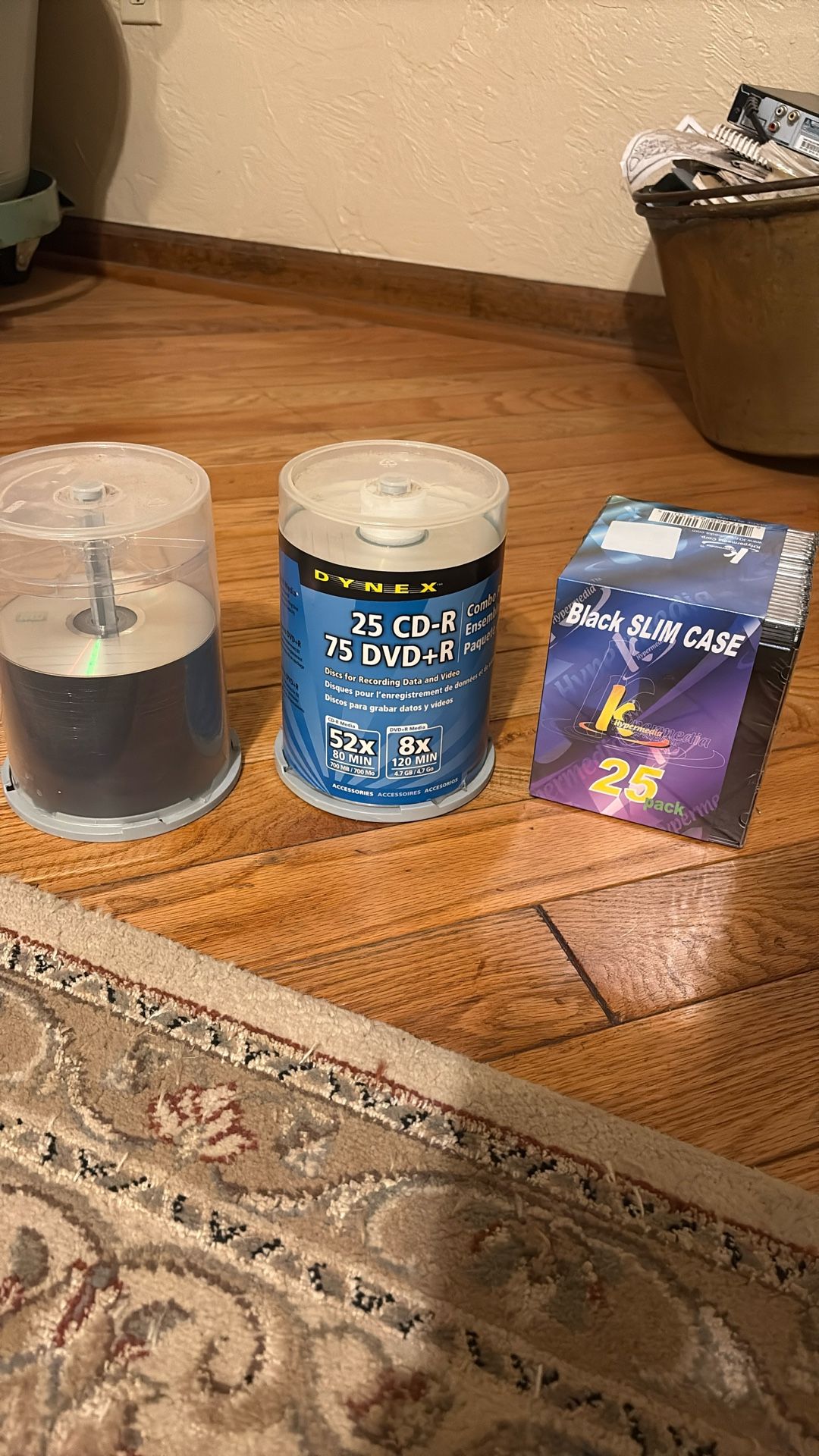 Blank CD-Rs , Blank DVD+R, and Black and Colored Slim Cases a