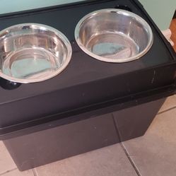 Dog Food Storage With Bowls