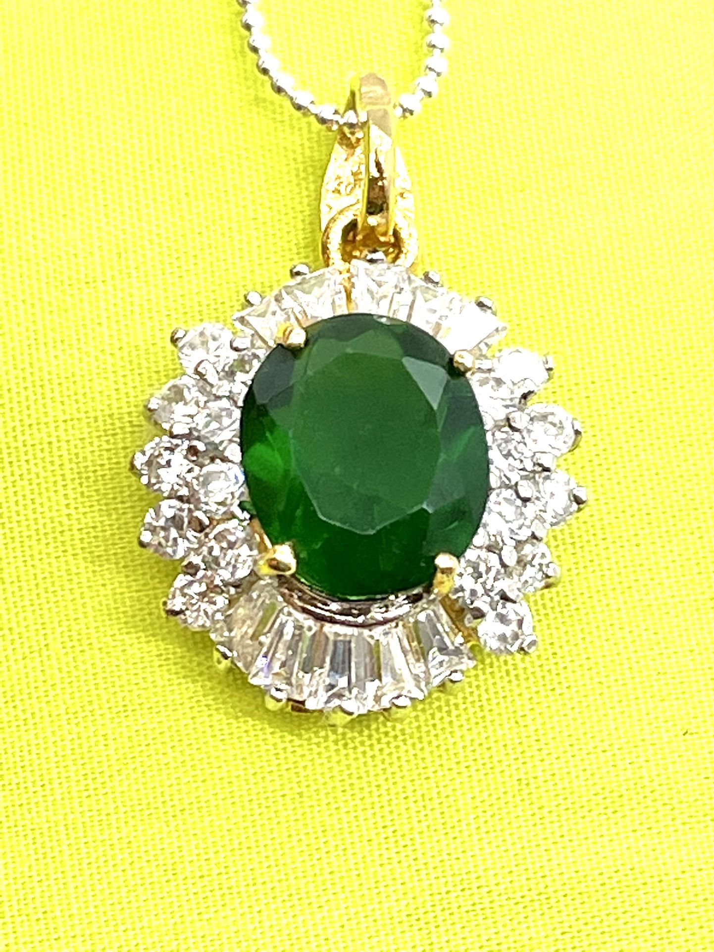 Sterling Green Garnet Necklace