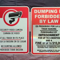 NEW Reflective Aluminum Security Signs 18" x 24"