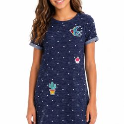 Monteau Twee Kidcore Novelty Patch Polka Dot Knit T-Shirt Dress Size 16