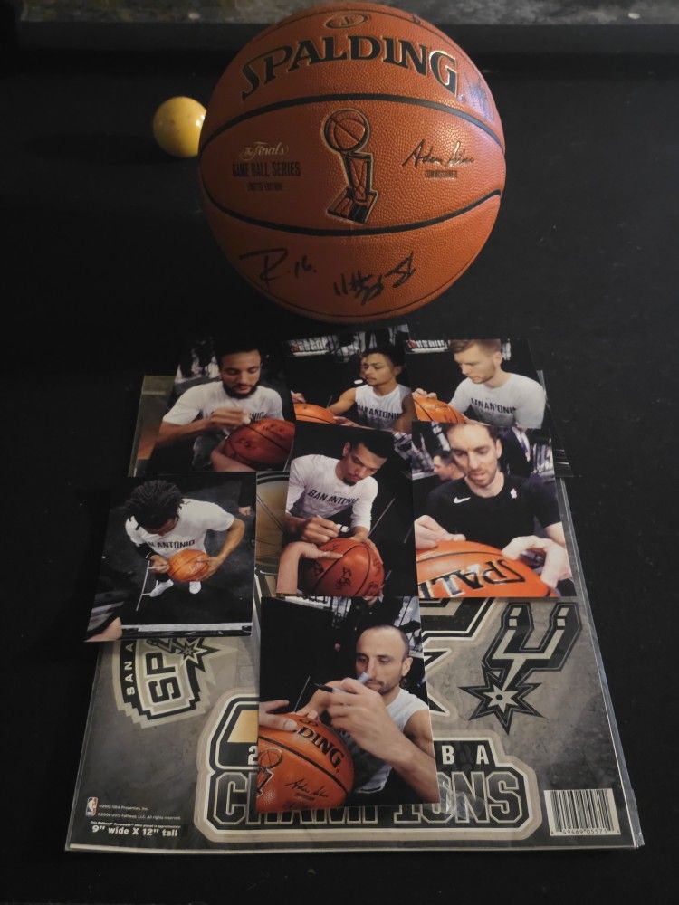 Autographed By 7 SPURS Players Pics Of Authenticity for Sale in San ...