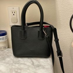 Used Angela Roi Black Leather Satchel 
