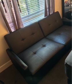 DHP Andora 76" Futon Sofa Bed – Black Faux Leather – Like New, Never Used