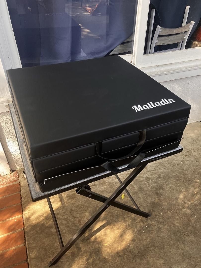 New Black Matladin 8' Folding Gymnastics Gym Exercise Aerobics Mat, 8ft x 2ft x 2in Tumbling Mats