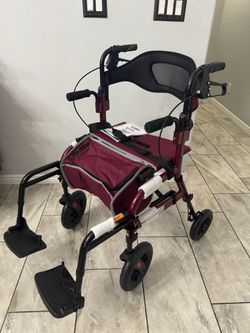 NEW Homeland 2-in-1 Rollator Walker Wheelchair Combo with Seat