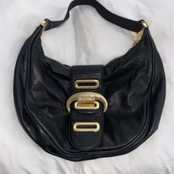 Michael Kors Morgan Black Leather Shoulder Bag