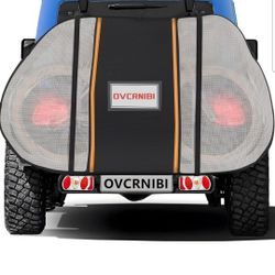 OVCRNIBI Bike Cover for Transport on Rack,Waterproof Tear Resistant Outdoor Bicycle Cover for 1,2 Bikes with Visible Tail Lights,License Plate Window 