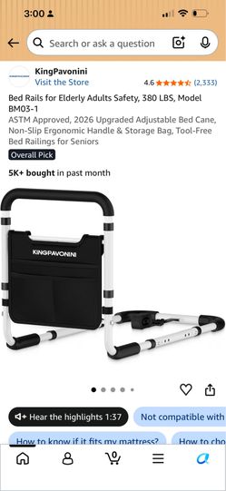 Bed Rail for elderly adults