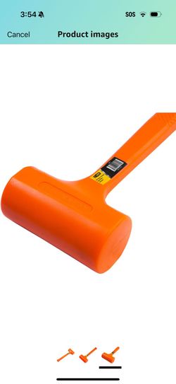 Stark USA 4-Pounds Dead Blow Hammer with Non-Slip Hammer with (4lbs) Head with Checkered Grip Handle Rebound Resistant, Neon Orange