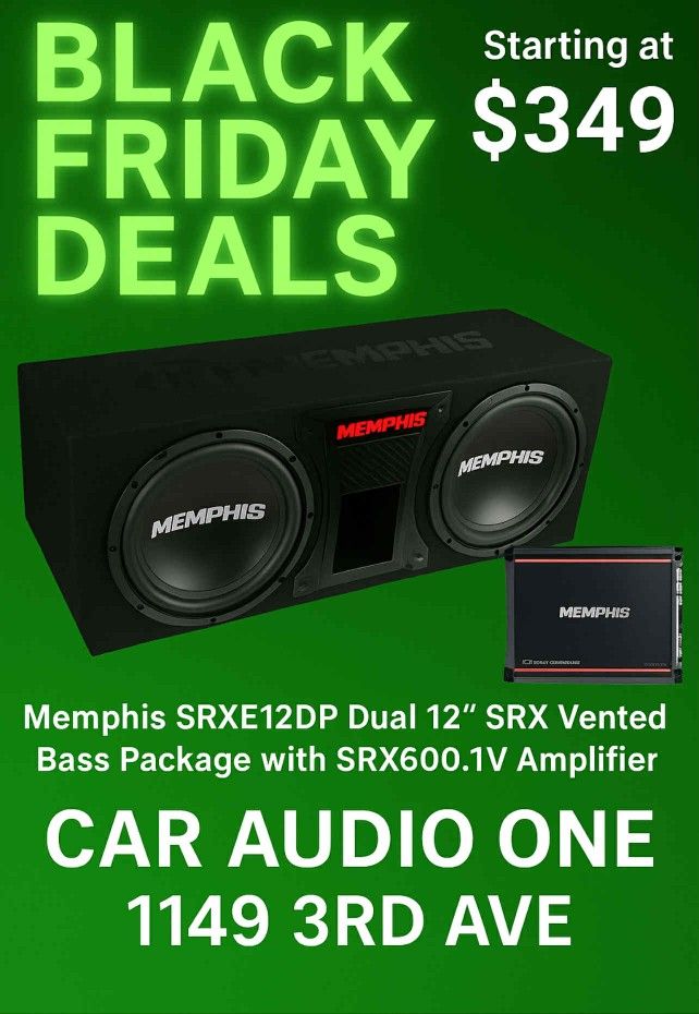 2-12" Memphis Audio Subwoofer  And Amplifier Box