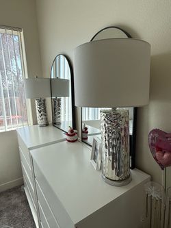 Modern Silver Table Lamps (Set of 2)