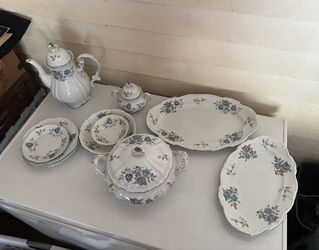 Vintage Hertel Jacob Louis Bavaria Germany China W/Platinum Trim