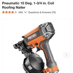 RIDGID Pneumatic 15 Deg. 1-3/4 in. Coil Roofing Nailer