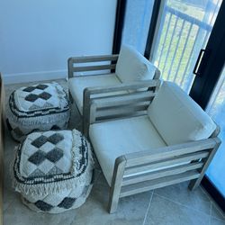 Two Pottery Barn Ibiza Outdoor Chairs 