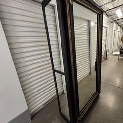 Mirrored Dual Way Sliding Door Dusplay Curio Cabinet