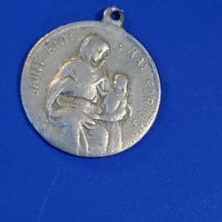 Vintage St Ann Religious Pendant