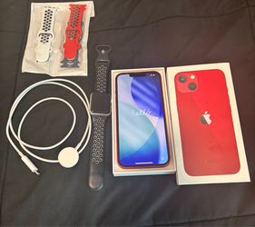Red iPhone 13 (128GB) + Apple Watch Series 3 Bundle