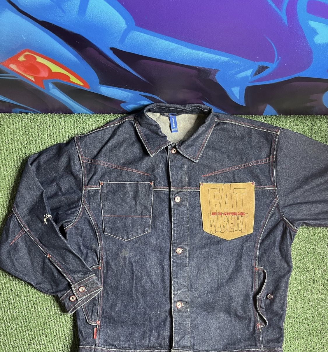 Platinum FUBU Fat Albert and The Junkyard Gang Denim Jacket Size XL