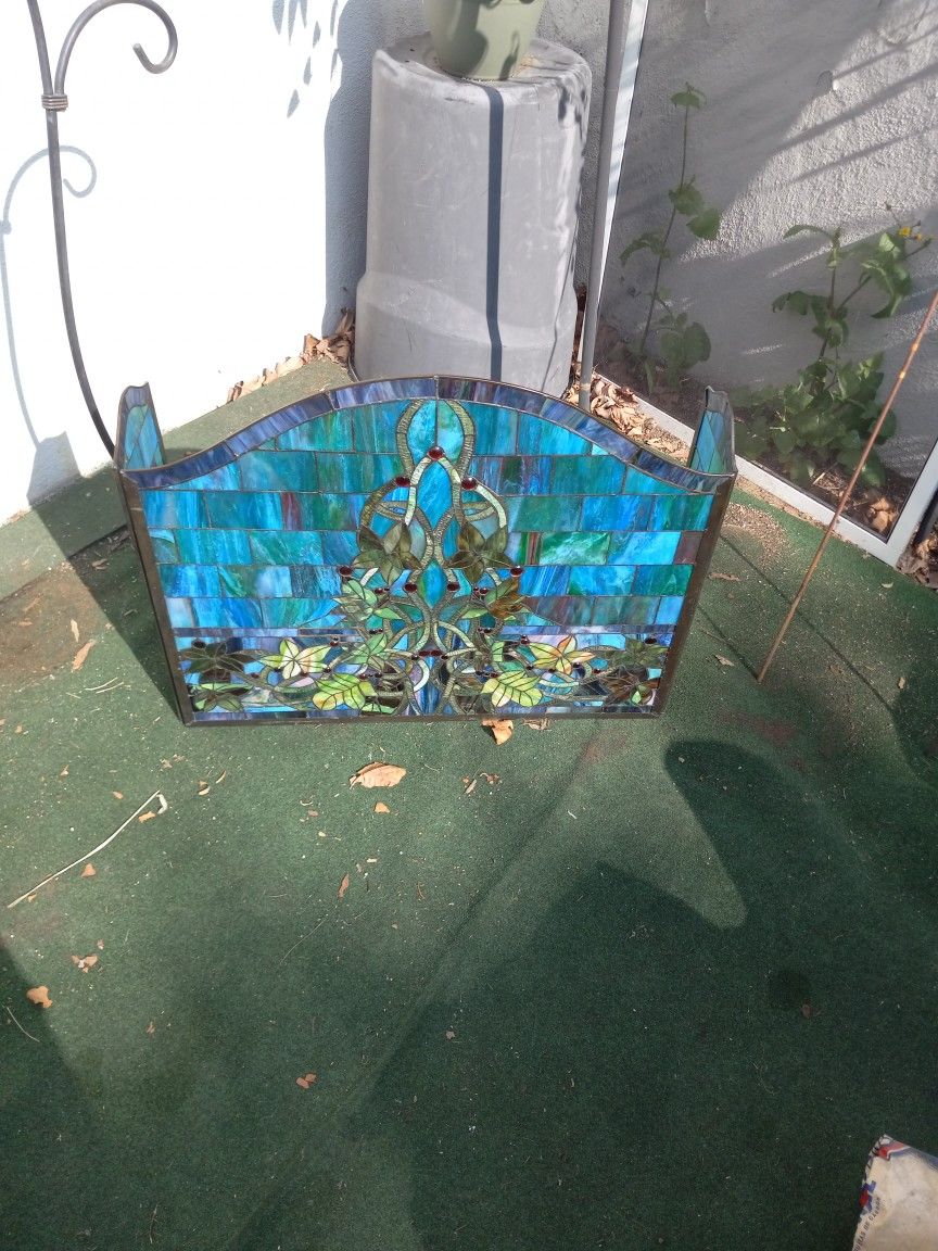Tiffany Glass Fireplace Screen