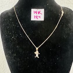 14K Solid Gold Chain For Wedding 18 Inches Long 