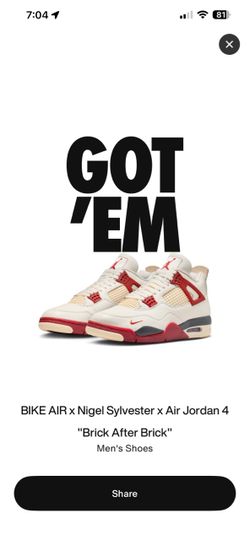 Jordan 4 “Brick After Brick” Sz 10.5 DS