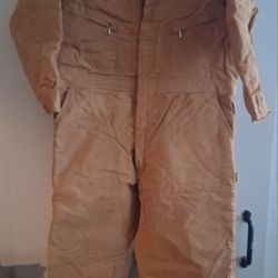 Bercowear- Quilt-Lined Insulated Coveralls XX-Mens Large 52-54 Tan~ Full Zip