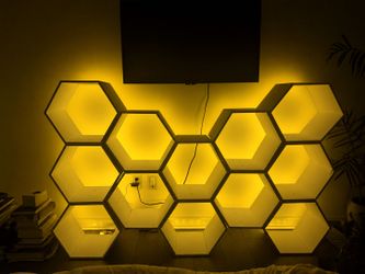 Custom Honeycomb Shelf with LED Backlighting