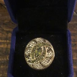 Beautiful Sterling Silver (.925) Peridot Sparkling AAA CZs Ring Size 8 Pics Don’t Do It Justice 