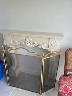 Faux fireplace ornate detail French design