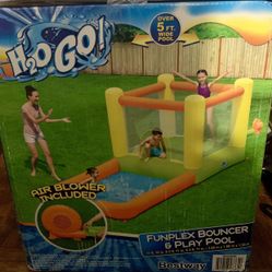 New H2OGO Funplex Bouncer Play Pool Inflatable Bounce House With BLOWER