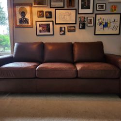 Full Grain Italian Leather Couch 