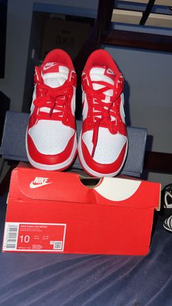 New Nike retro dunks white/university red
