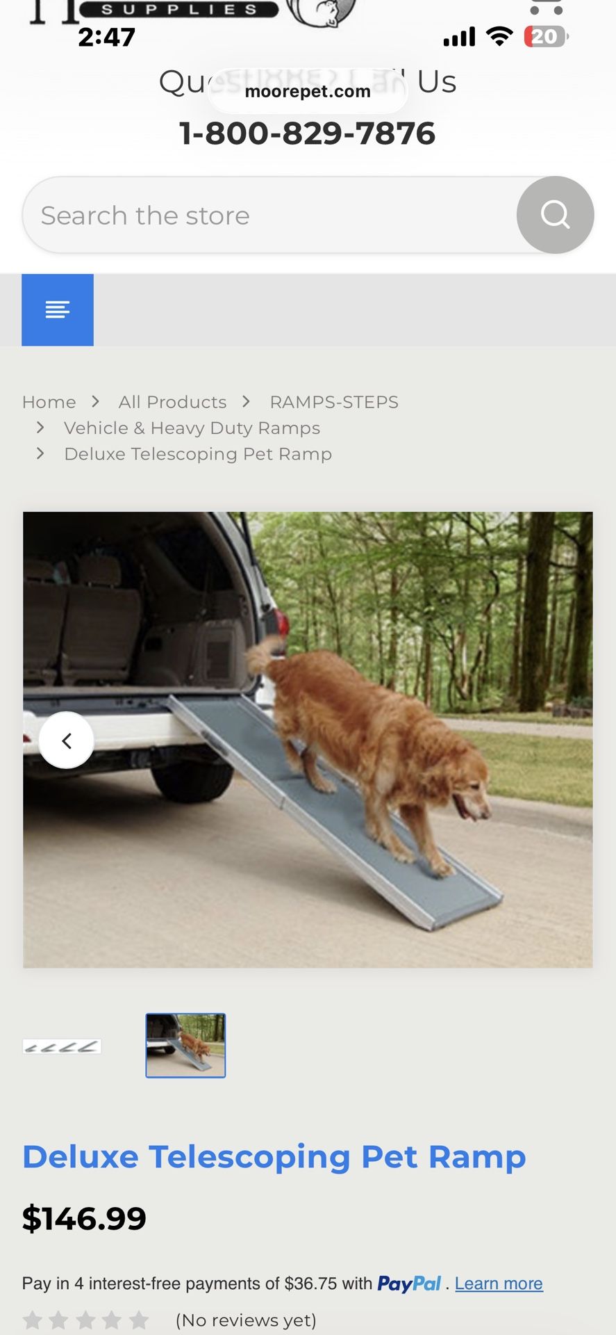 Deluxe Telescoping Pet Ramp