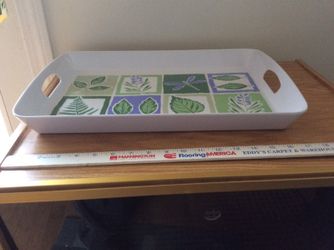 Floral plastic serving tray