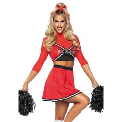New Leg Avenue Cheerleader Varsity Babe Costume Pom Poms size Medium Large Halloween