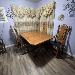 wood table and chairs