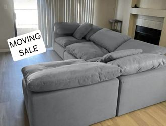 Gray Cloud Couch Modular Sectional Sofa