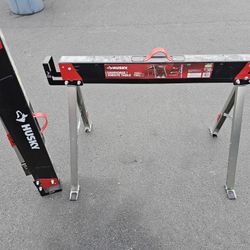 Husky 28.7 in. x 41.1 in. Steel Saw Horse and Jobsite Table