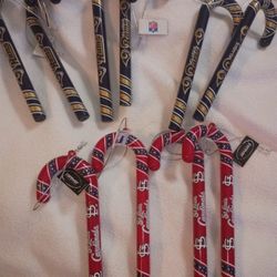 Cardinals And Rams Candy Canes