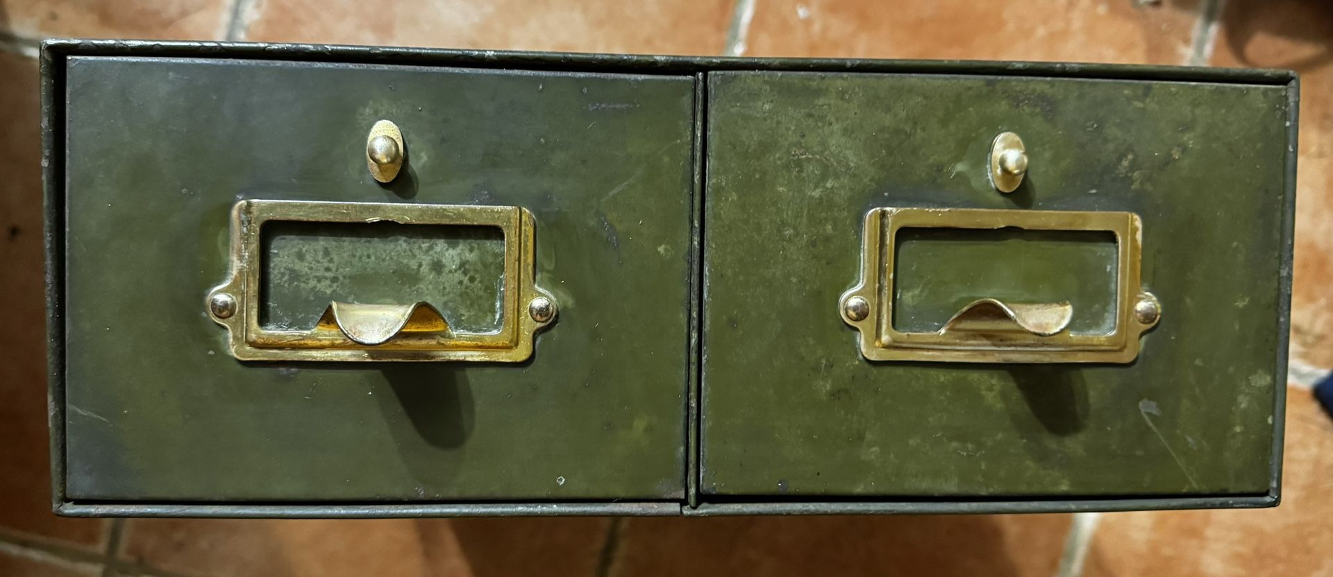 Vintage Yawman & Erbe Card File Two Drawer Metal Cabinet