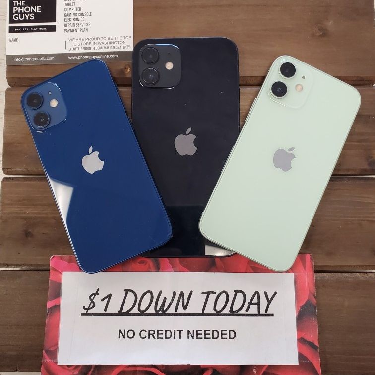 Apple iPhone 12 Mini 5G - $1 DOWN TODAY, NO CREDIT NEEDED