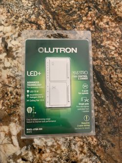 Lutron Maestro Fan Control and Dimmer Switch (Model MACL-LFQH-WH)