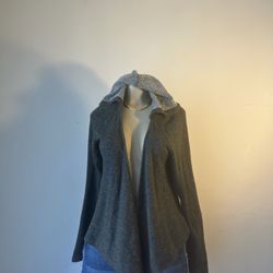 New Grey Volcom Cardigan With Hoodie