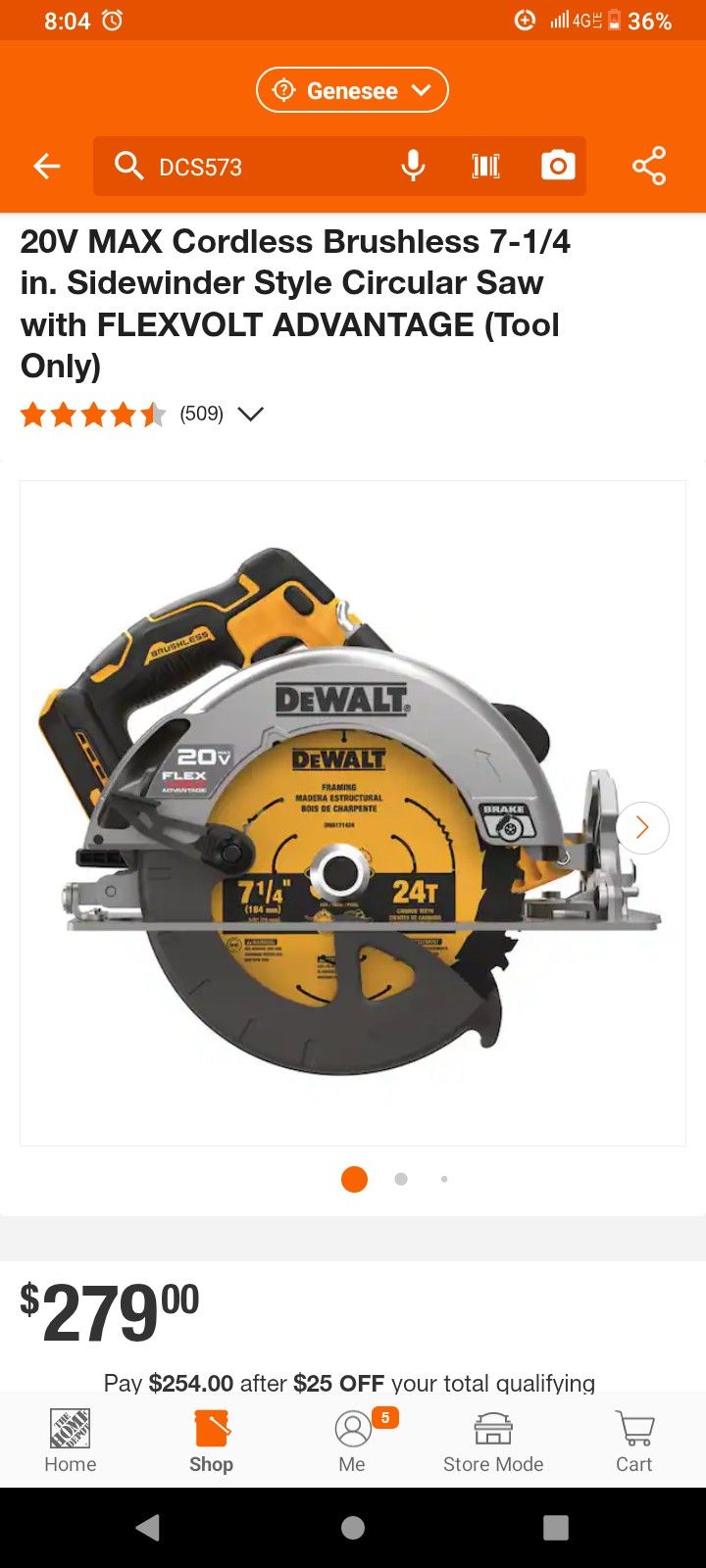 DeWalt Cordless Circular Saw 20V