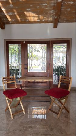 Teak Foldable Patio Set & Cushions